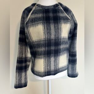 Abercrombie & Fitch Plaid Sweater - Navy blue and Cream